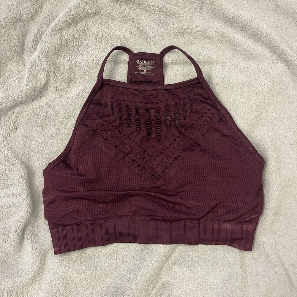 Maroon Athleta sports bra